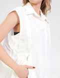Ladies Sleevesless Botton Down Top Shorts 2PCS Set SKST280 - SWEETKAMA