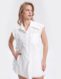 Ladies Sleevesless Botton Down Top Shorts 2PCS Set SKST280 - SWEETKAMA