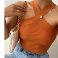 Ladies Slim Sleeveless Cross Neck Crop Top YL0311 - SWEETKAMA