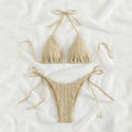 Ladies Solid Color Backless Bikini Set RFD8209 - SWEETKAMA
