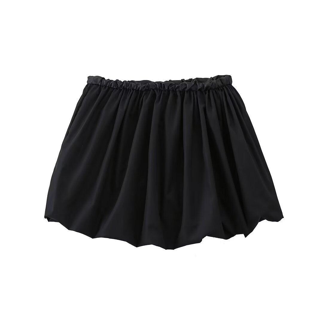 Ladies Solid Color Bubble-Hem Mini Skirt M6110 - SWEETKAMA