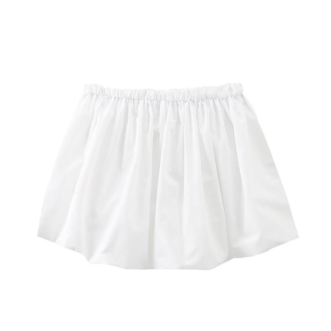 Ladies Solid Color Bubble-Hem Mini Skirt M6110 - SWEETKAMA
