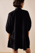 Ladies Solid Color Button Mini Shirt Dress 0711 - SWEETKAMA