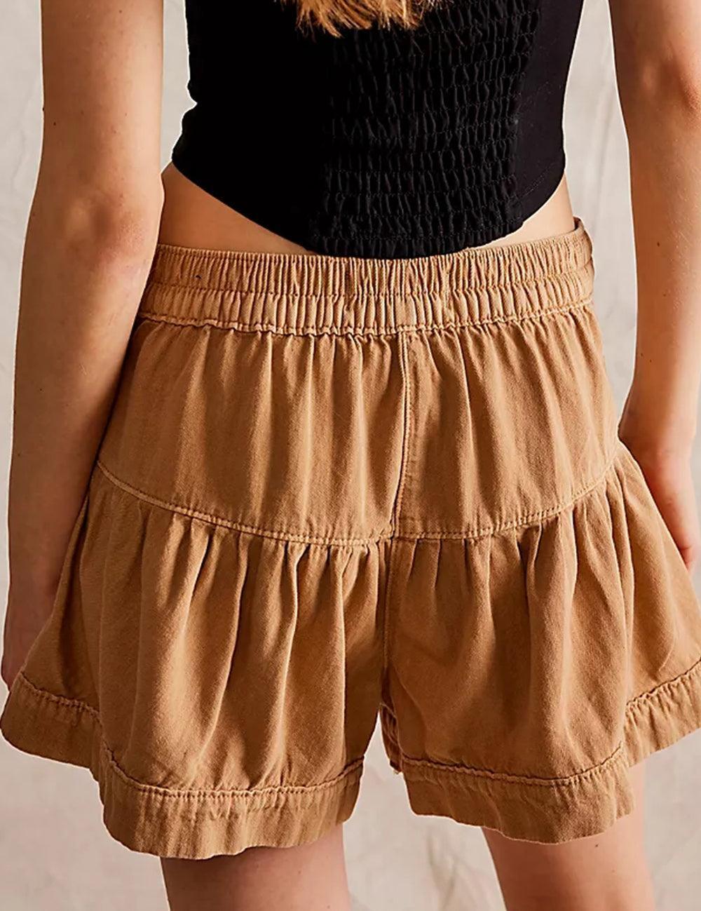 Ladies Solid Color Cotton Denim Shorts SKS408 - SWEETKAMA