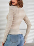 Ladies Solid Color Crew Neck Knit Tee G1091 - SWEETKAMA