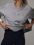 Ladies Solid Color Cropped Pullover SKT523 - SWEETKAMA