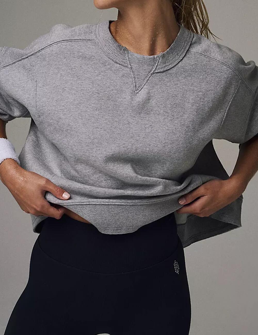 Ladies Solid Color Cropped Pullover SKT523 - SWEETKAMA