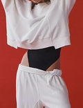 Ladies Solid Color Cropped Pullover SKT523 - SWEETKAMA