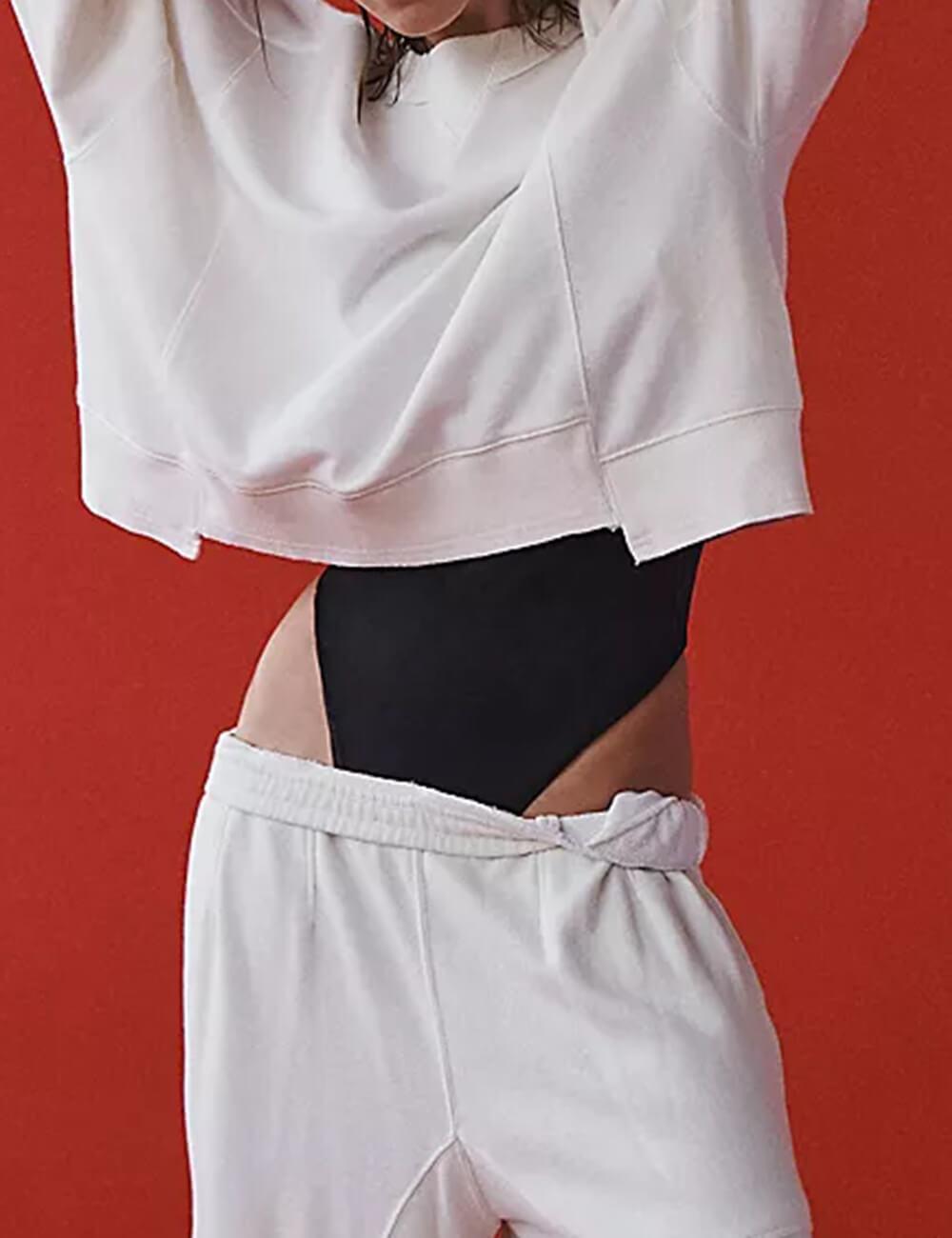 Ladies Solid Color Cropped Pullover SKT523 - SWEETKAMA