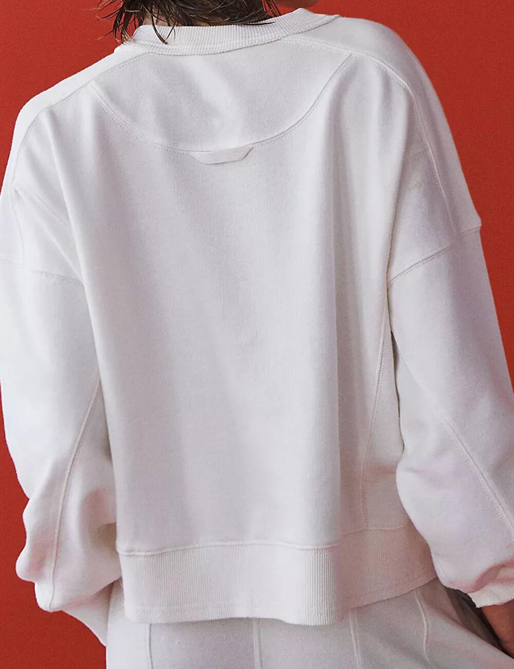 Ladies Solid Color Cropped Pullover SKT523 - SWEETKAMA