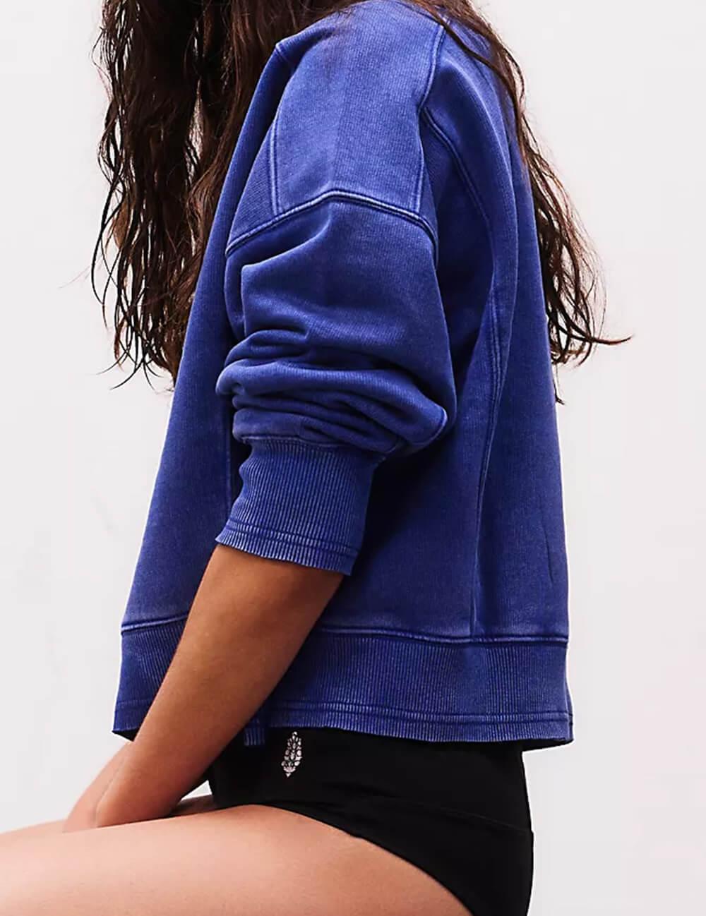 Ladies Solid Color Cropped Pullover SKT523 - SWEETKAMA