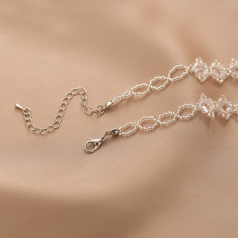 Ladies Solid Color Crystal Stones Beads Necklace SKAJ023 - SWEETKAMA