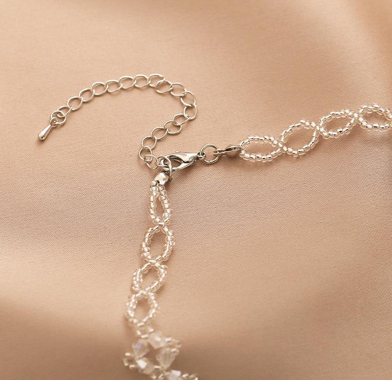 Ladies Solid Color Crystal Stones Beads Necklace SKAJ023 - SWEETKAMA