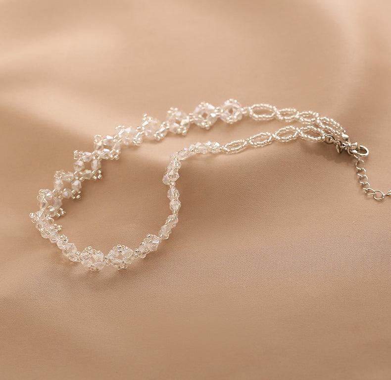 Ladies Solid Color Crystal Stones Beads Necklace SKAJ023 - SWEETKAMA