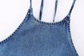 Ladies Solid Color Denim Halter Top 0070 - SWEETKAMA