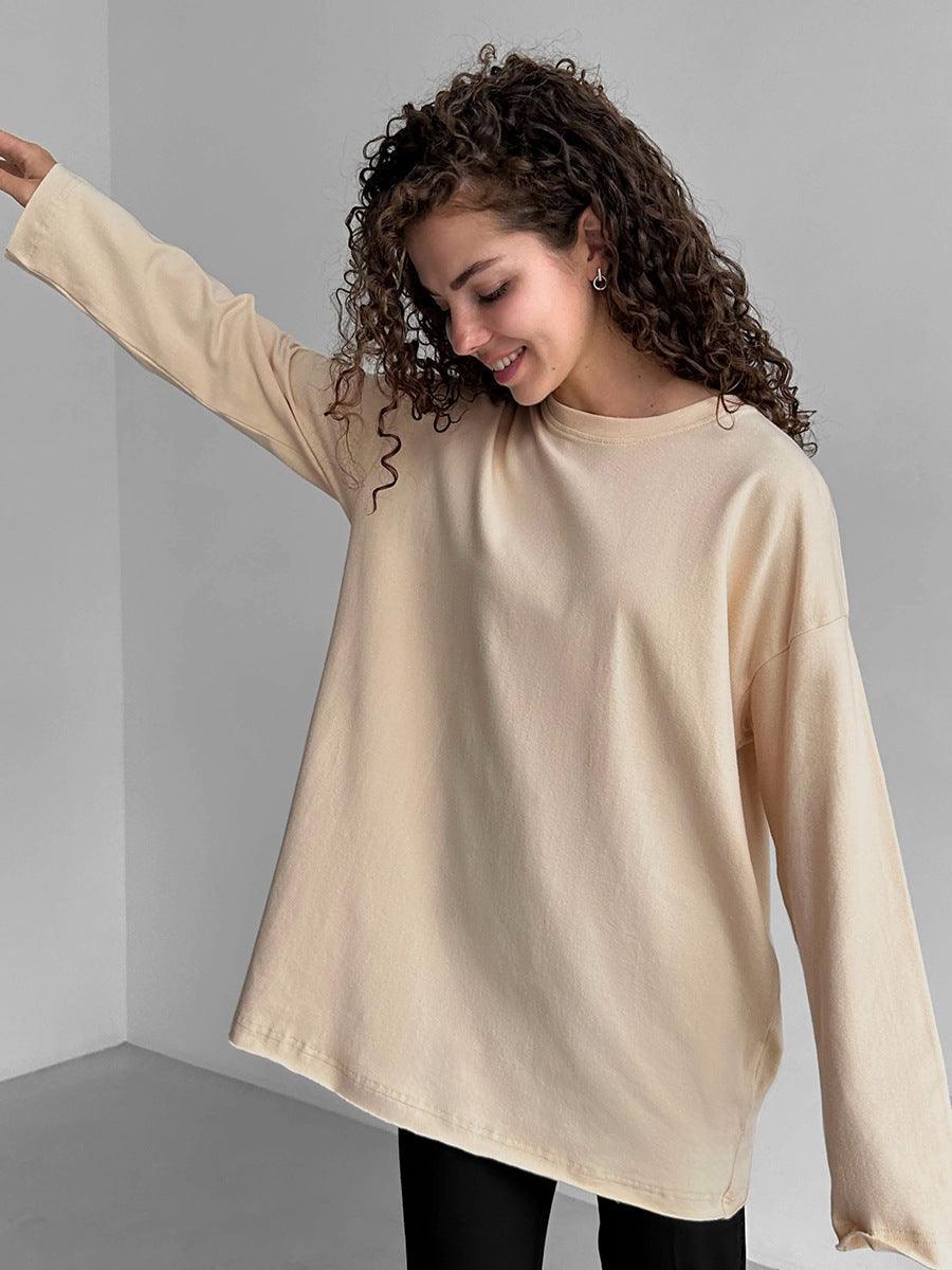 Ladies Solid Color Drop Shoulder T-Shirt TX0027 - SWEETKAMA