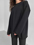 Ladies Solid Color Drop Shoulder T-Shirt TX0027 - SWEETKAMA