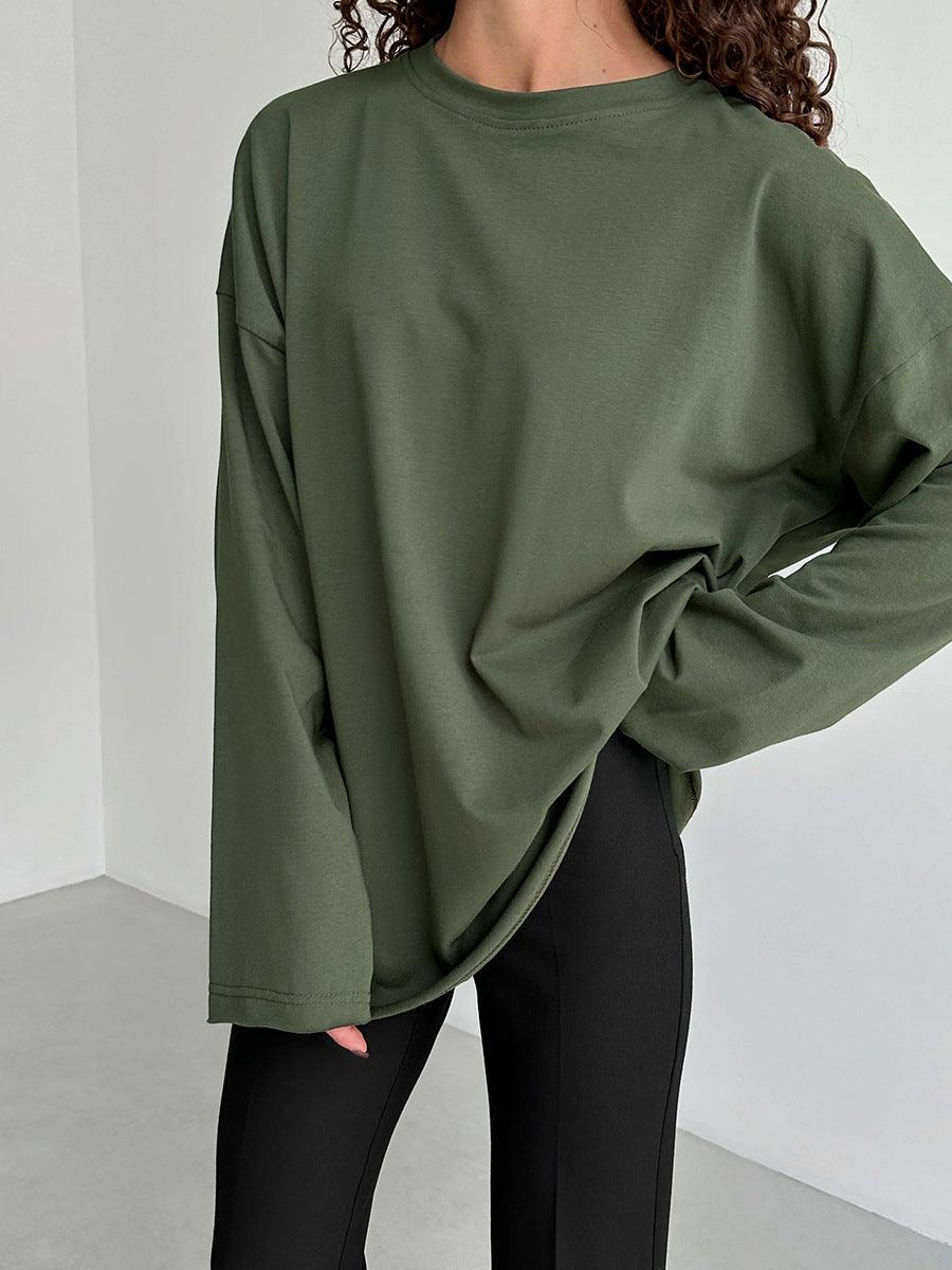 Ladies Solid Color Drop Shoulder T-Shirt TX0027 - SWEETKAMA