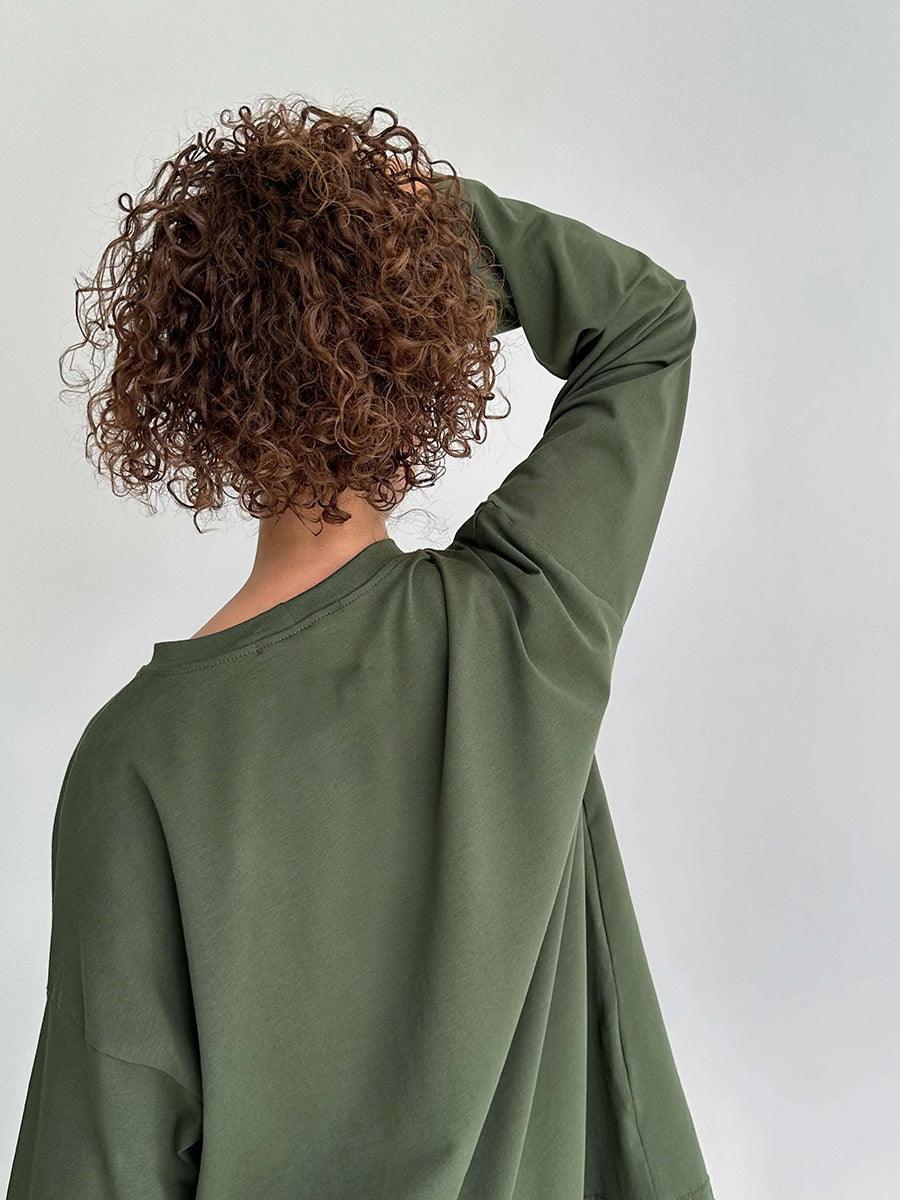 Ladies Solid Color Drop Shoulder T-Shirt TX0027 - SWEETKAMA
