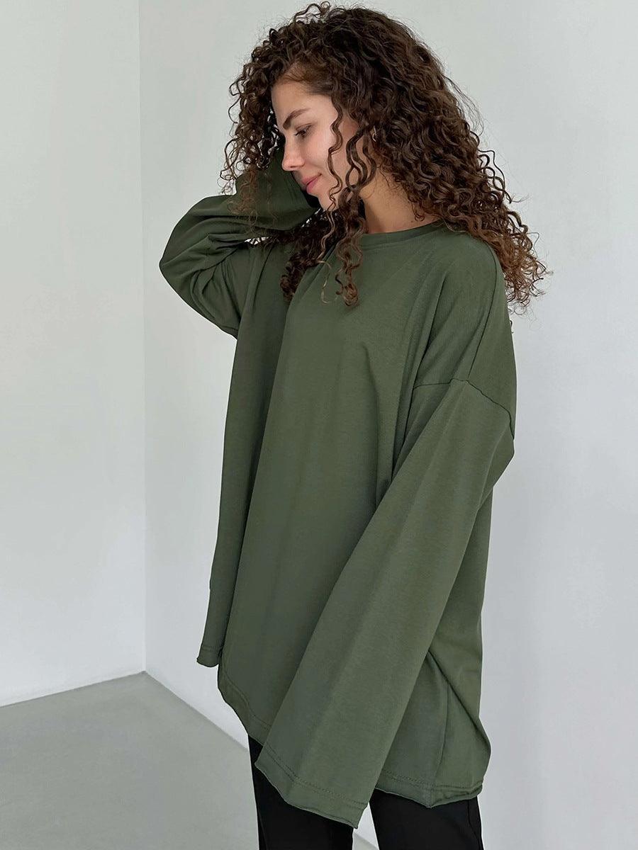 Ladies Solid Color Drop Shoulder T-Shirt TX0027 - SWEETKAMA