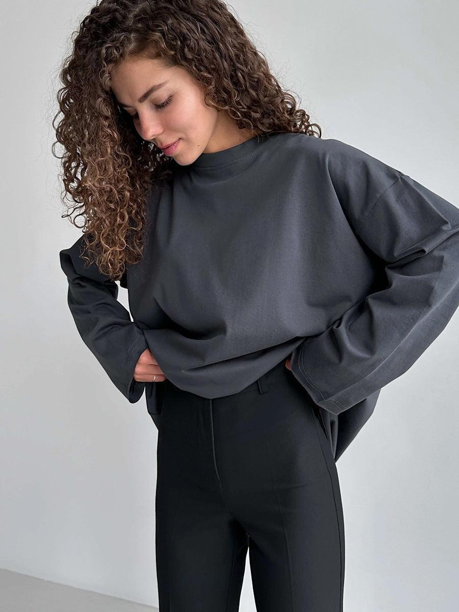 Ladies Solid Color Drop Shoulder T-Shirt TX0027 - SWEETKAMA