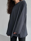 Ladies Solid Color Drop Shoulder T-Shirt TX0027 - SWEETKAMA