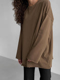 Ladies Solid Color Drop Shoulder T-Shirt TX0027 - SWEETKAMA