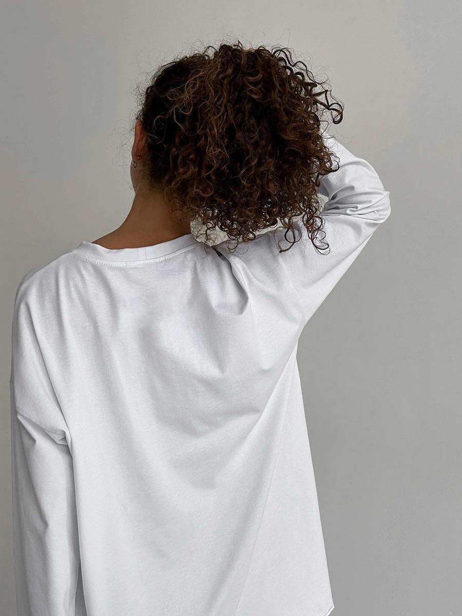 Ladies Solid Color Drop Shoulder T-Shirt TX0027 - SWEETKAMA