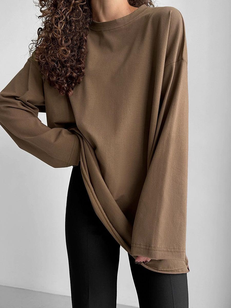 Ladies Solid Color Drop Shoulder T-Shirt TX0027 - SWEETKAMA