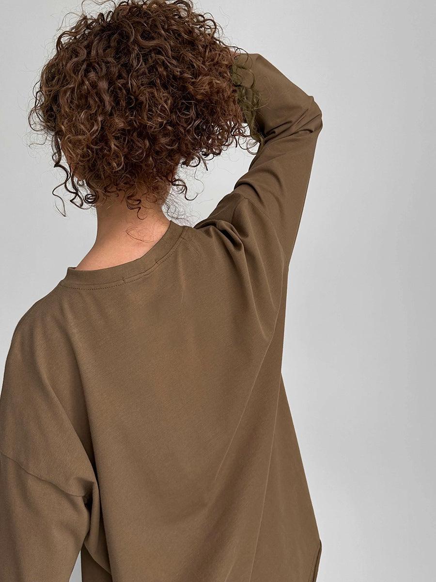 Ladies Solid Color Drop Shoulder T-Shirt TX0027 - SWEETKAMA