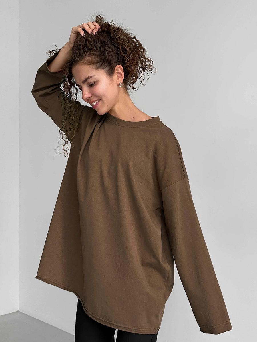 Ladies Solid Color Drop Shoulder T-Shirt TX0027 - SWEETKAMA