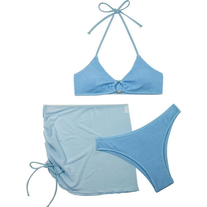 Ladies Solid Color Golden Circel 2PCS Bikini Set 2631 - SWEETKAMA