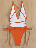 Ladies Solid Color Halter Neck Bikini Set RFD2109 - SWEETKAMA