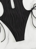 Ladies Solid Color Halter Neck Bikini Set RFD8298 - SWEETKAMA