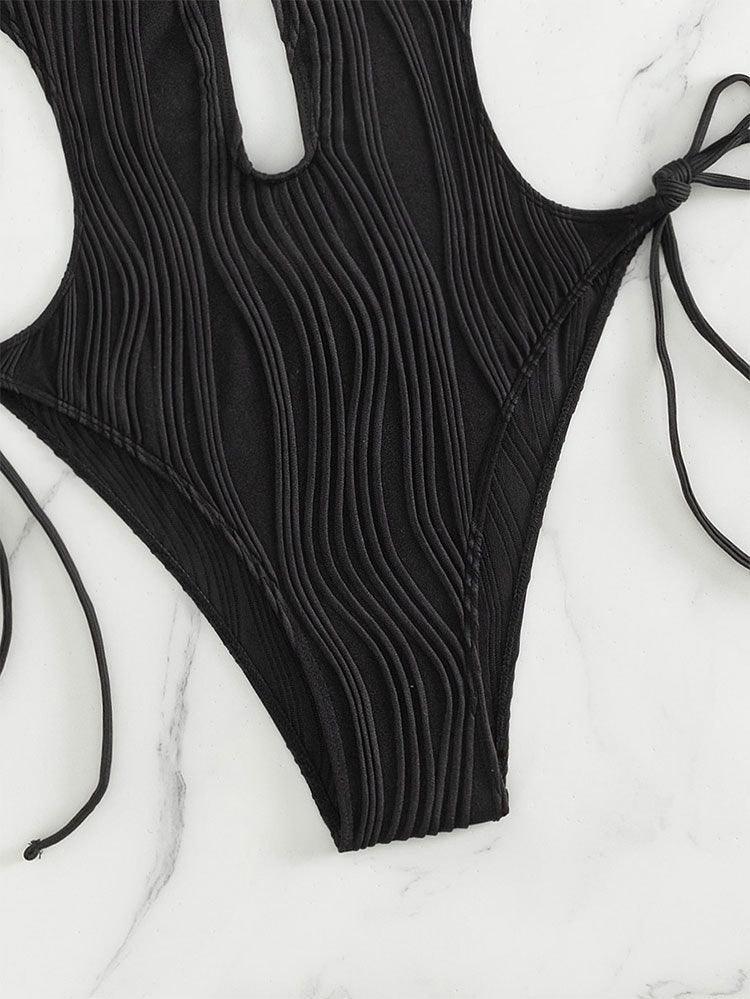 Ladies Solid Color Halter Neck Bikini Set RFD8298 - SWEETKAMA