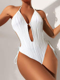 Ladies Solid Color Halter Neck Bikini Set RFD8298 - SWEETKAMA