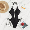 Ladies Solid Color Halter Neck Bikini Set RFD8298 - SWEETKAMA