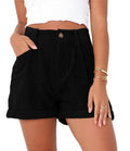 Ladies Solid Color High Waist Short Pants HY9065 - SWEETKAMA