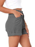 Ladies Solid Color High Waist Short Pants HY9065 - SWEETKAMA