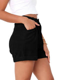 Ladies Solid Color High Waist Short Pants HY9065 - SWEETKAMA