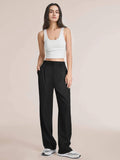 Ladies Solid Color High Waist Straight Leg Pants PY1111 - SWEETKAMA