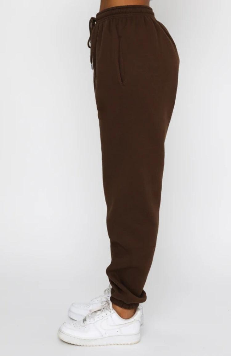 Ladies Solid Color Hoodie and Pants Sets 211021A - SWEETKAMA