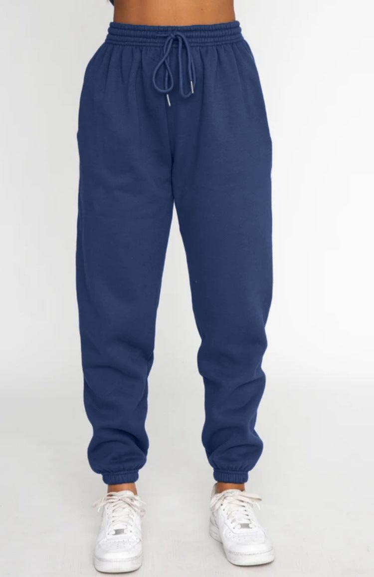 Ladies Solid Color Hoodie and Pants Sets 211021A - SWEETKAMA