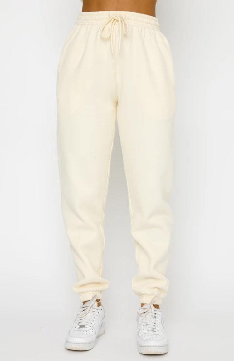 Ladies Solid Color Hoodie and Pants Sets 211021A - SWEETKAMA