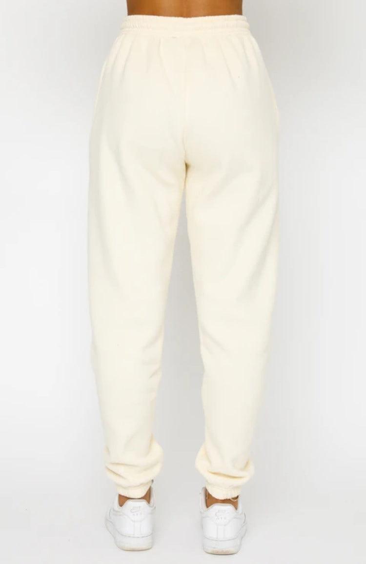 Ladies Solid Color Hoodie and Pants Sets 211021A - SWEETKAMA