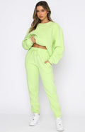 Ladies Solid Color Hoodie and Pants Sets 211021A - SWEETKAMA