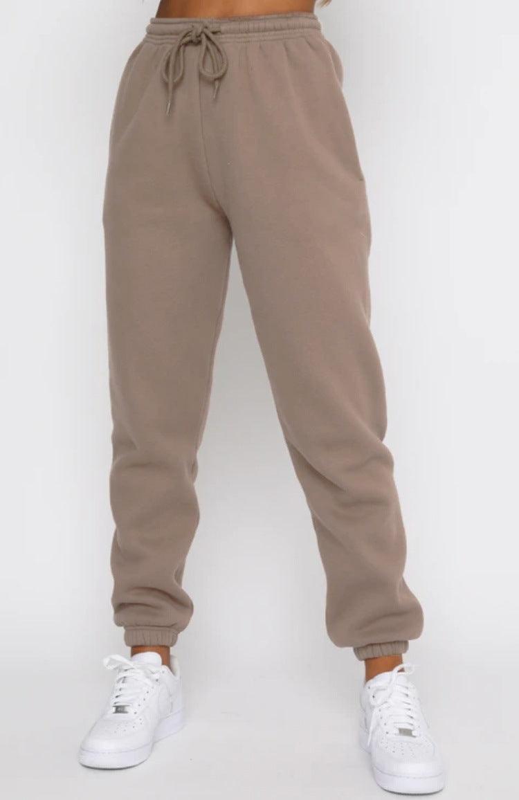 Ladies Solid Color Hoodie and Pants Sets 211021A - SWEETKAMA