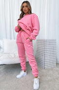 Ladies Solid Color Hoodie and Pants Sets 211021A - SWEETKAMA