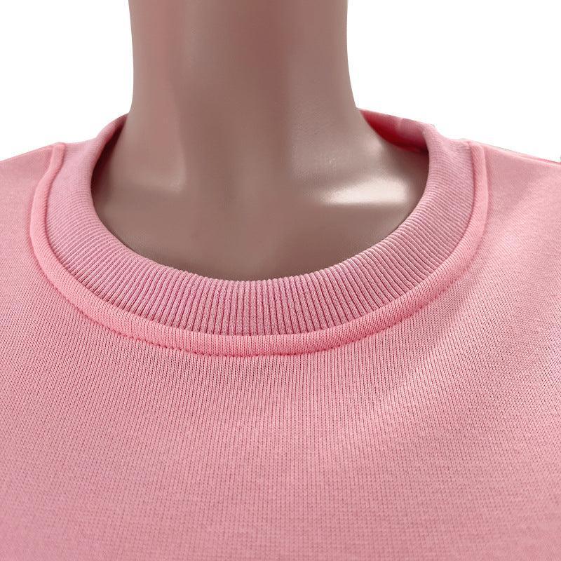 Ladies Solid Color Hoodie and Pants Sets 211021A - SWEETKAMA