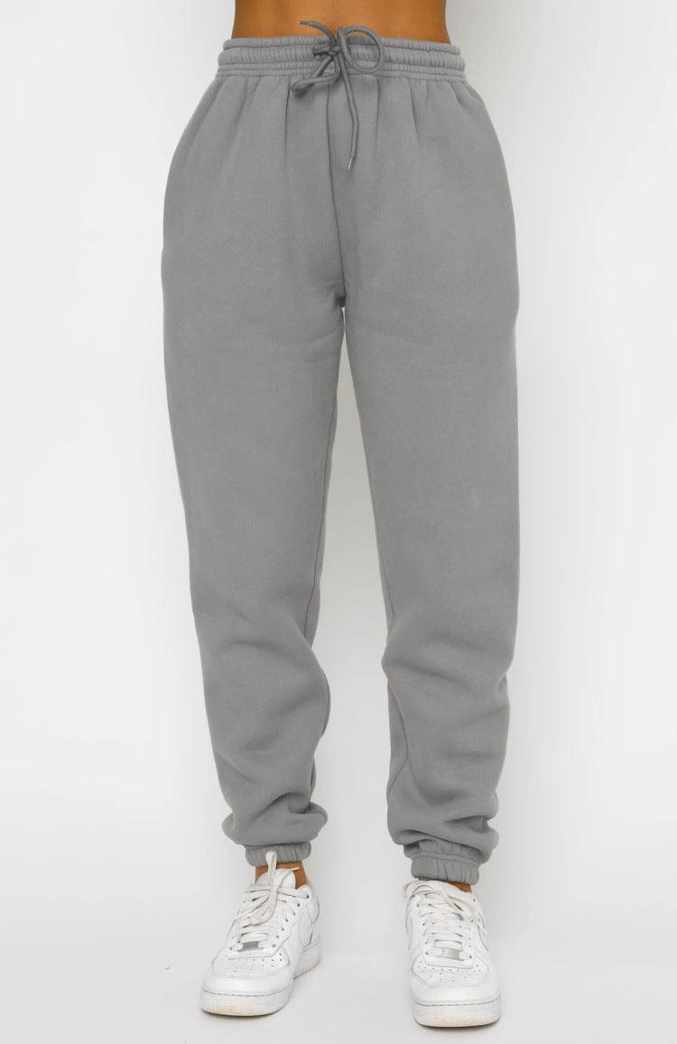 Ladies Solid Color Hoodie and Pants Sets 211021A - SWEETKAMA